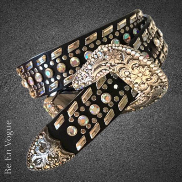 Nocona Western Rhinestone Studded Belt - Picture 2 of 3